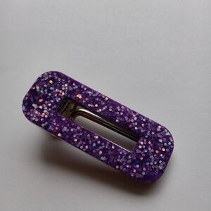 Hand Crafted Purple Glitter Hair Clip